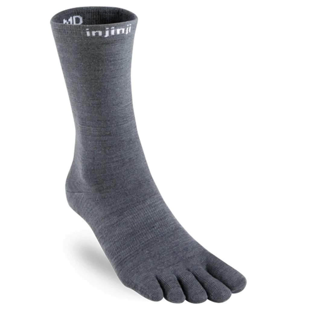 Injinji Liner 2.0 Lightweight Crew NuWool Hiking Socks - Charcoal 1 Injinji Liner 2.0 Lightweight Crew NuWool Hiking Socks - Charcoal