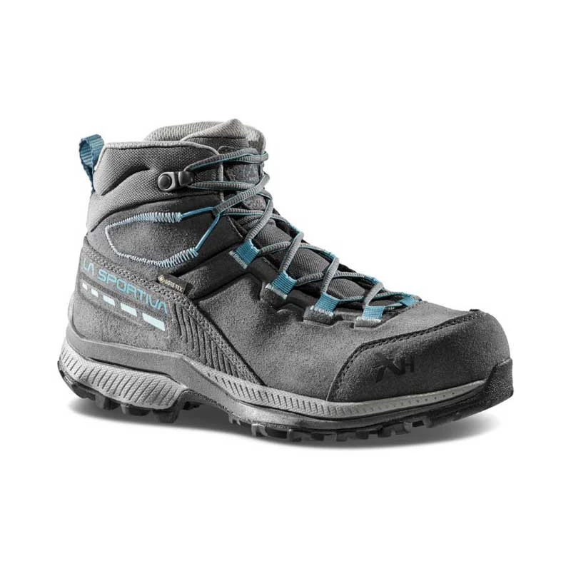 La Sportiva TX Hike Mid Leather GTX Womens Hiking Boot - Carbon/Lagoon 1 La Sportiva TX Hike Mid Leather GTX Womens Hiking Boot - Carbon/Lagoon