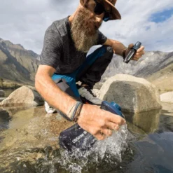 LifeStraw Peak Squeeze Bottle With Filter- 1L -Lowe Gear Adventure Shop LifeStraw Peak Squeeze Bottle 1L Mountain Blue 07