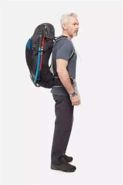 Lowe Alpine Airzone Trek+ 45-55 Litre Mens Hiking Pack 16 Lowe Alpine Airzone Trek+ 45-55 Litre Mens Hiking Pack -Lowe Gear Adventure Shop Lowe Alpine Airzone Trek 45 55 Litre Mens Hiking Pack Black Side Person 193753
