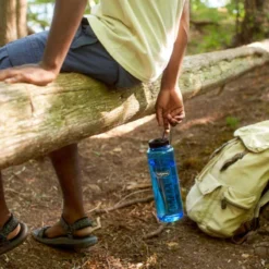 Nalgene Silo Wide Mouth Sustain Bottle - 1.5L -Lowe Gear Adventure Shop Nalgene Silo Sustain Wide Mouth Bottle Blue Black 02