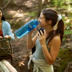 Nalgene Silo Wide Mouth Sustain Bottle - 1.5L -Lowe Gear Adventure Shop Nalgene Silo Sustain Wide Mouth Bottle Blue Black 03