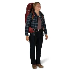 Osprey Aura AG 65 Litre Womens Hiking Backpack -Lowe Gear Adventure Shop Osprey Aura AG 65 Womens Pack Berry Sobert 02