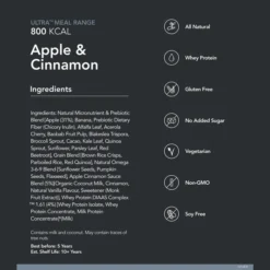 Radix Nutrition Ultra Breakfast Apple & Cinnamon Whey Protein - 800kcal -Lowe Gear Adventure Shop Radix Nutrition Ultra Apple Cinnamon Whey Protein 03