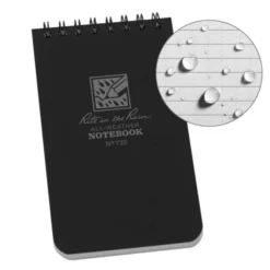 Rite In The Rain Polydura Waterproof Spiral Notebook - 3 X 5 -Lowe Gear Adventure Shop RiteintheRain SpiralNotebook 3x5 Black