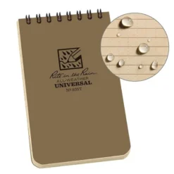 Rite In The Rain Polydura Waterproof Spiral Notebook - 3 X 5 -Lowe Gear Adventure Shop RiteintheRain SpiralNotebook 3x5 Tan 440014