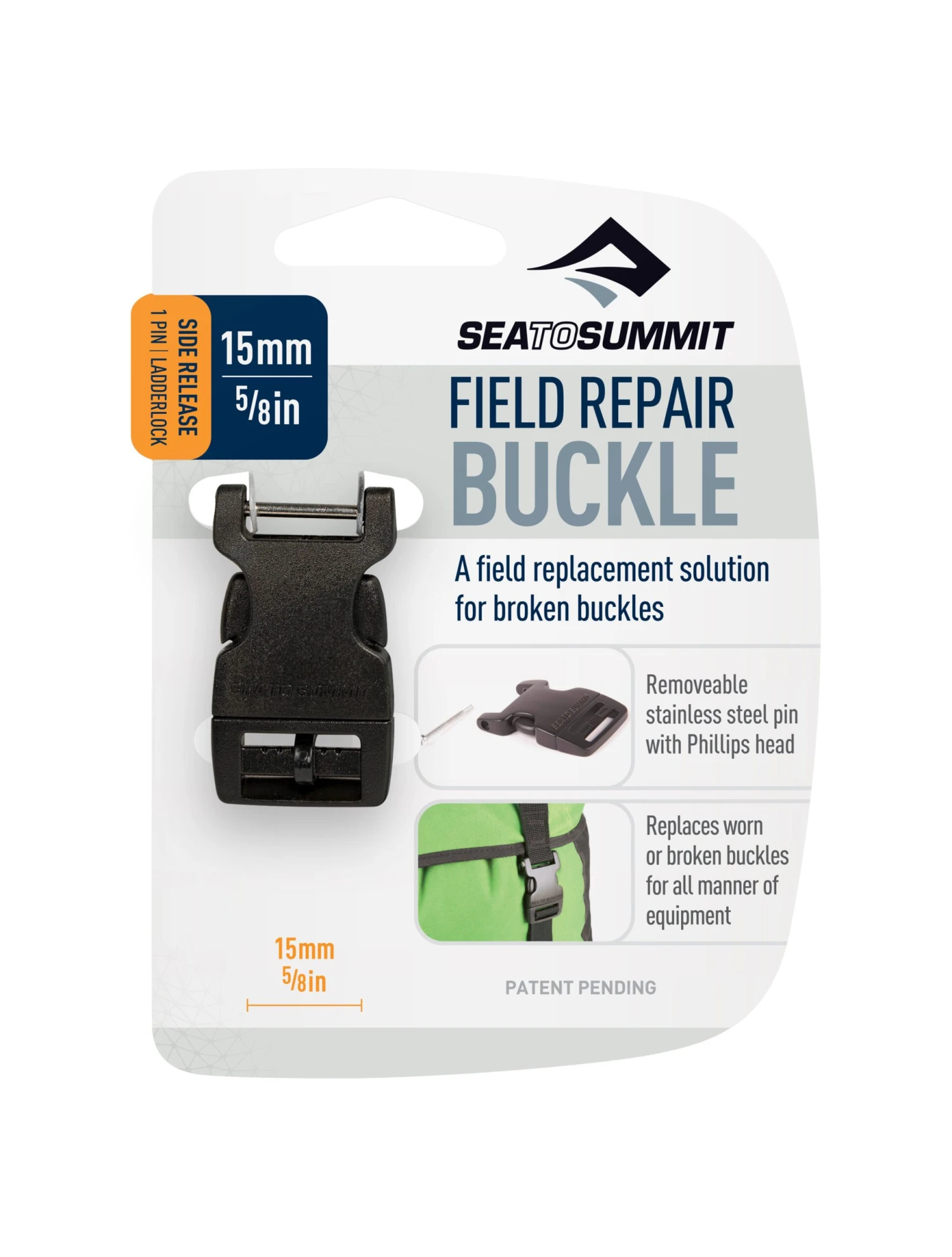 Sea To Summit 1 Pin S-Release Field Repair Buckle - 15mm 1 Sea To Summit 1 Pin S-Release Field Repair Buckle - 15mm